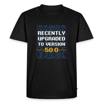Computer Geek Husband 50th Birthday Gift Upgraded - Men's Premium Organic T-Shirt - black - Front - Nico (187cm)
