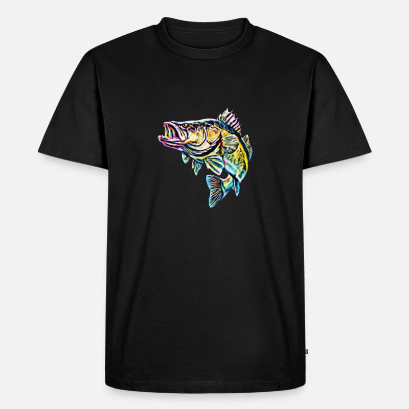 Fisch - Männer Premium Bio T-Shirt - Schwarz