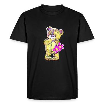 ours en peluche - T-shirt Premium bio Homme - noir - Devant - Nico (187cm)