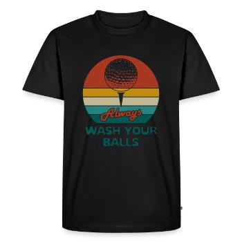 Always Wash Your Balls Funny Golf Fathers Day Golf - Men's Premium Organic T-Shirt - black - Front - Nico (187cm)