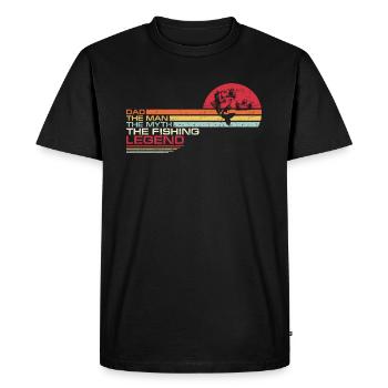 Vintage Bass Fishing Dad Man The Myth Fisherman Le - Men's Premium Organic T-Shirt - black - Front - Nico (187cm)