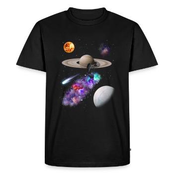 Espace - T-shirt Premium bio Homme - noir - Devant - Nico (187cm)