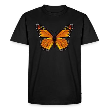 Monarque papillon brun &Noir espèces botaniques - T-shirt Premium bio Homme - noir - Devant - Nico (187cm)