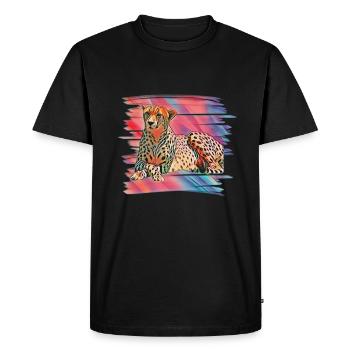 guépard - T-shirt Premium bio Homme - noir - Devant - Nico (187cm)