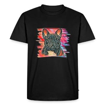 Bulldog français - T-shirt Premium bio Homme - noir - Devant - Nico (187cm)
