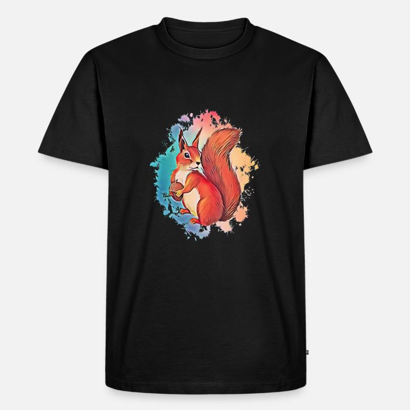 Eichhörnchen - Männer Premium Bio T-Shirt - Schwarz