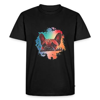 French bulldog - Men's Premium Organic T-Shirt - black - Front - Nico (187cm)
