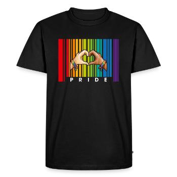 Gay Pride Barcode LGBT Lesbian Bisexual Rainbow Ha - Men's Premium Organic T-Shirt - black - Front - Nico (187cm)