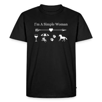 I'm A Simple Woman Love Wine Tongs Chiens Cheval - T-shirt Premium bio Homme - noir - Devant - Nico (187cm)
