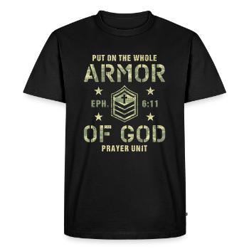 Armure de Dieu cadeau pour les chrétiens Camouflé religieux - T-shirt Premium bio Homme - noir - Devant - Nico (187cm)