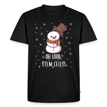 Christmas biology teacher student snowman - Men's Premium Organic T-Shirt - black - Front - Nico (187cm)