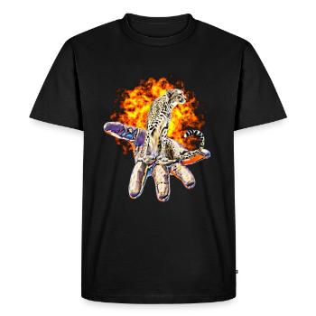 guépard - T-shirt Premium bio Homme - noir - Devant - Nico (187cm)
