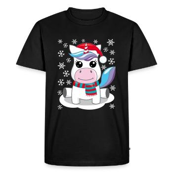 Unicorn Christmas gift Christmas present - Men's Premium Organic T-Shirt - black - Front - Nico (187cm)