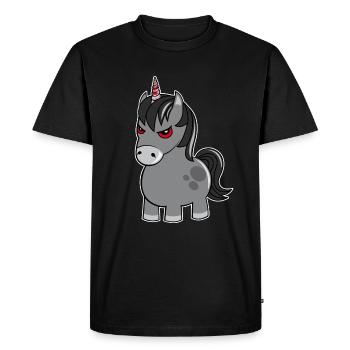 Mauvais cadeau drôle de licorne licorne en colère - T-shirt Premium bio Homme - noir - Devant - Nico (187cm)