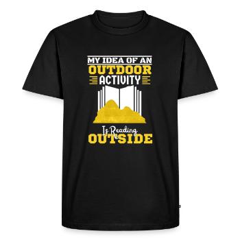 CAMPING CAMPEN CAMPERS READ BOOKS - Men's Premium Organic T-Shirt - black - Front - Nico (187cm)