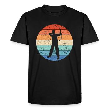 Tir à l’arc Archer Sport arc cadeau - T-shirt Premium bio Homme - noir - Devant - Nico (187cm)