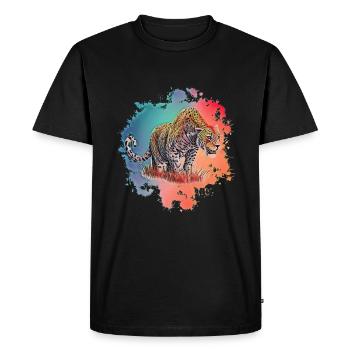 leopard - Men's Premium Organic T-Shirt - black - Front - Nico (187cm)