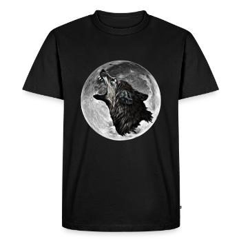 Wolf - T-shirt Premium bio Homme - noir - Devant - Nico (187cm)