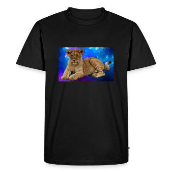 Lion Polygon - Men's Premium Organic T-Shirt - black - Front - Nico (187cm)
