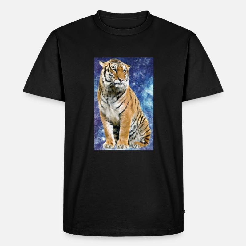 Tiger Polygon - Männer Premium Bio T-Shirt - Schwarz