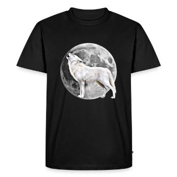 Wolf - T-shirt Premium bio Homme - noir - Devant - Nico (187cm)