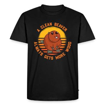 A Clean Beaver Always Gets More Wood - T-shirt Premium bio Homme - noir - Devant - Nico (187cm)