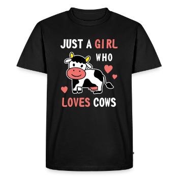 Just A Girl Who Loves Cows Farmer Milk Lover Cow F - Men's Premium Organic T-Shirt - black - Front - Nico (187cm)