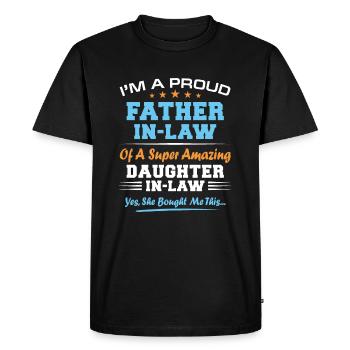 Belle-fille Drôle Fête des Pères Noël Père - T-shirt Premium bio Homme - noir - Devant - Nico (187cm)
