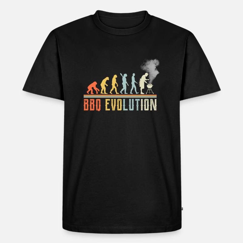 BBQ Evolution Lustiges Zitat - Männer Premium Bio T-Shirt - Schwarz