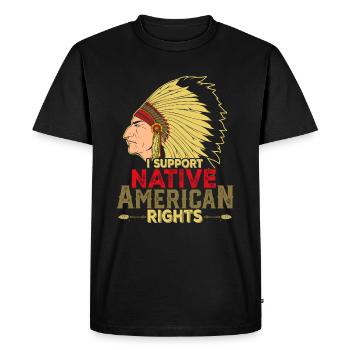 Native American Quote I Support Native - Men's Premium Organic T-Shirt - black - Front - Nico (187cm)