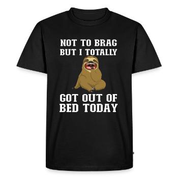 Citation paresseuse non pas pour se vanter mais je - T-shirt Premium bio Homme - noir - Devant - Nico (187cm)