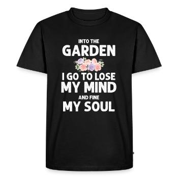 Citation de jardin dans le jardin je vais - T-shirt Premium bio Homme - noir - Devant - Nico (187cm)