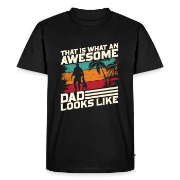 Citation de la fête des pères que ce à quoi ressemble un père génial - T-shirt Premium bio Homme - noir - Devant - Nico (187cm)