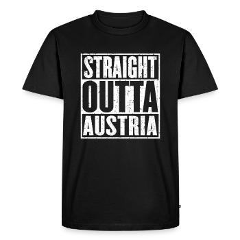 Straight Outta Austria Vintage - Men's Premium Organic T-Shirt - black - Front - Nico (187cm)