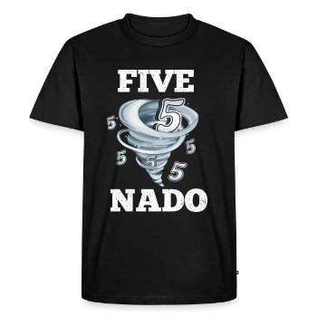 Tornade du 5e anniversaire - T-shirt Premium bio Homme - noir - Devant - Nico (187cm)