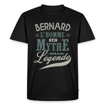 Bernard l homme le mythe la légende humour prénom - T-shirt Premium bio Homme - noir - Devant - Nico (187cm)