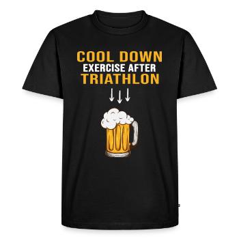 Triathlète de triathlon natation-cyclisme-course - T-shirt Premium bio Homme - noir - Devant - Nico (187cm)