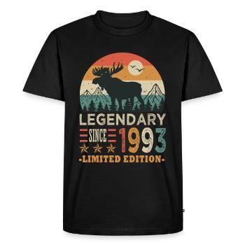 1993 legendary anniversary 30 years - Men's Premium Organic T-Shirt - black - Front - Nico (187cm)