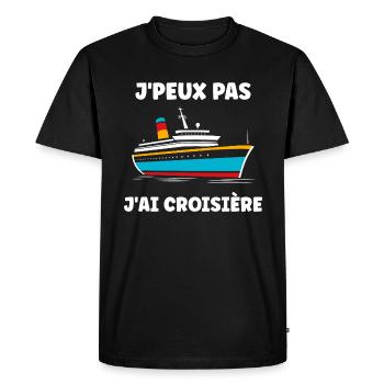 J'peux pas j'ai Croisière - T-shirt Premium bio Homme - noir - Devant - Nico (187cm)