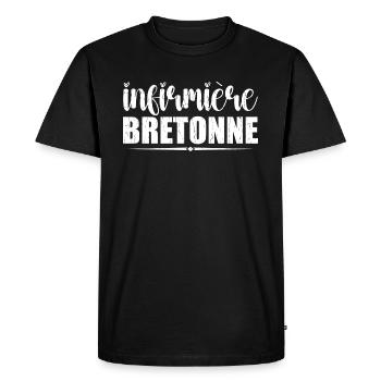 Infirmière Bretonne | Idée cadeau femme | Bretagne - T-shirt Premium bio Homme - noir - Devant - Nico (187cm)