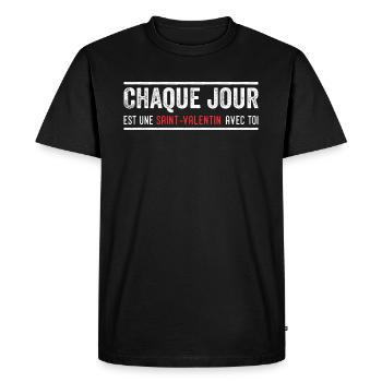 Every day is a Valentine's Day with you - Men's Premium Organic T-Shirt - black - Front - Nico (187cm)
