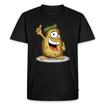 « Repas » - T-shirt Premium bio Homme - noir - Devant - Nico (187cm)