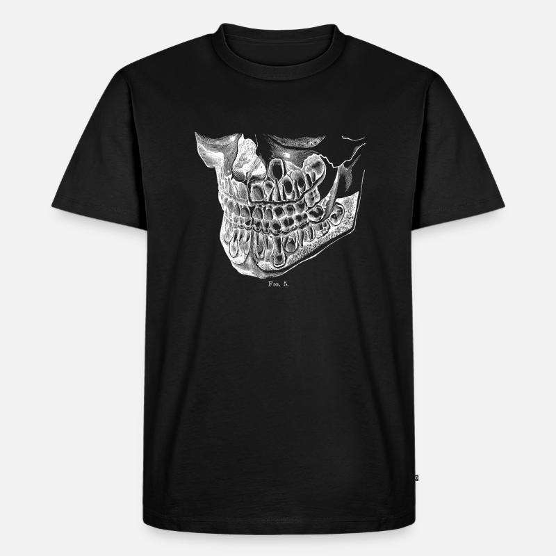 Zahn Kiefer - Männer Premium Bio T-Shirt - Schwarz