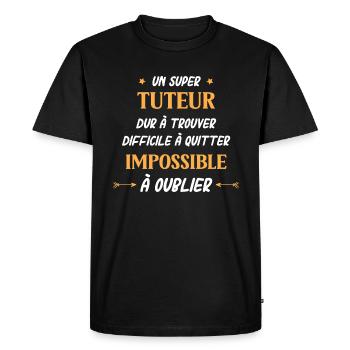 Super tuteur - T-shirt Premium bio Homme - noir - Devant - Nico (187cm)