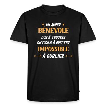 Super bénévole - T-shirt Premium bio Homme - noir - Devant - Nico (187cm)