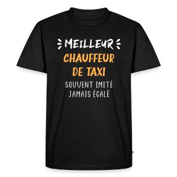Meilleur chauffeur de taxi - T-shirt Premium bio Homme - noir - Devant - Nico (187cm)