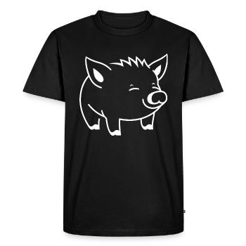 Humor Little Boar - Men's Premium Organic T-Shirt - black - Front - Nico (187cm)