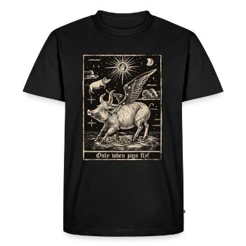 Seulement quand les cochons volent - T-shirt Premium bio Homme - noir - Devant - Nico (187cm)