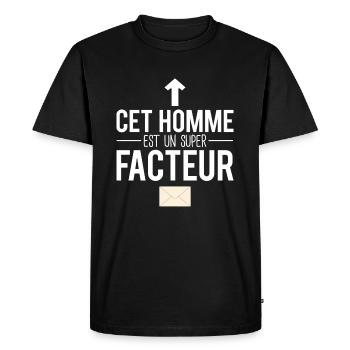Cet homme est un super facteur métier humour - T-shirt Premium bio Homme - noir - Devant - Nico (187cm)