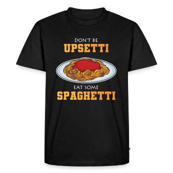 Spaghetti Drôle - T-shirt Premium bio Homme - noir - Devant - Nico (187cm)